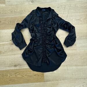 Ruve Kruss Satin Mini Dress in Black